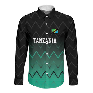 Custom Football African Tanzania Long Sleeve Button Shirt Retro 2023-24 Tanzania History - African Pride