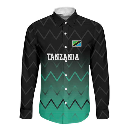 Custom Football African Tanzania Long Sleeve Button Shirt Retro 2023-24 Tanzania History - African Pride