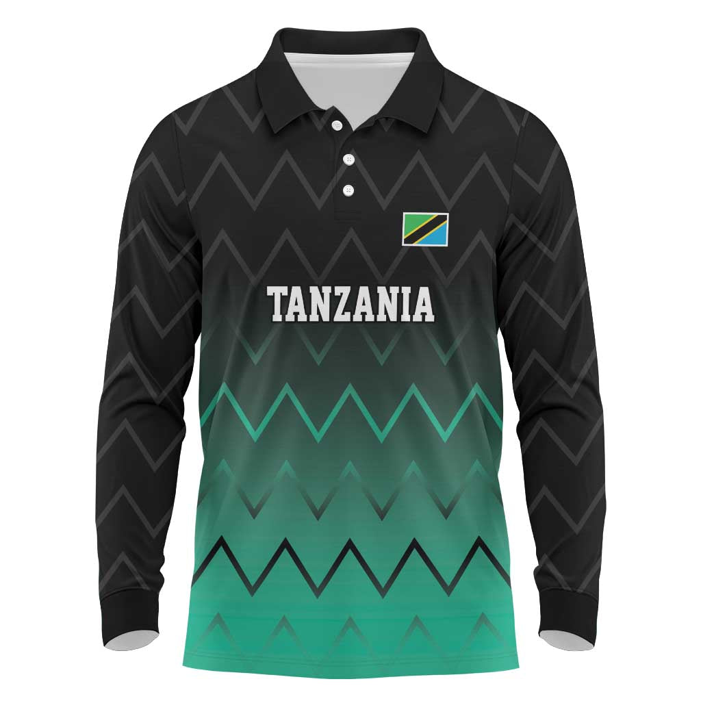 Custom Football African Tanzania Long Sleeve Polo Shirt Retro 2023-24 Tanzania History - African Pride