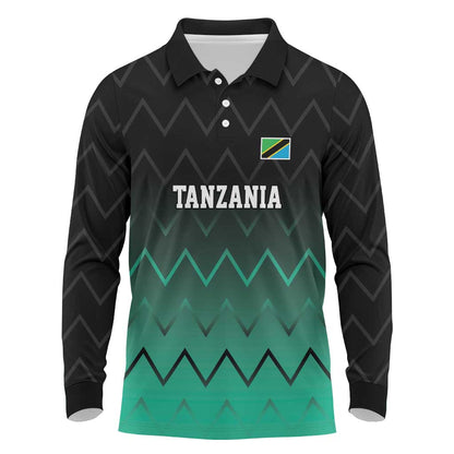 Custom Football African Tanzania Long Sleeve Polo Shirt Retro 2023-24 Tanzania History - African Pride