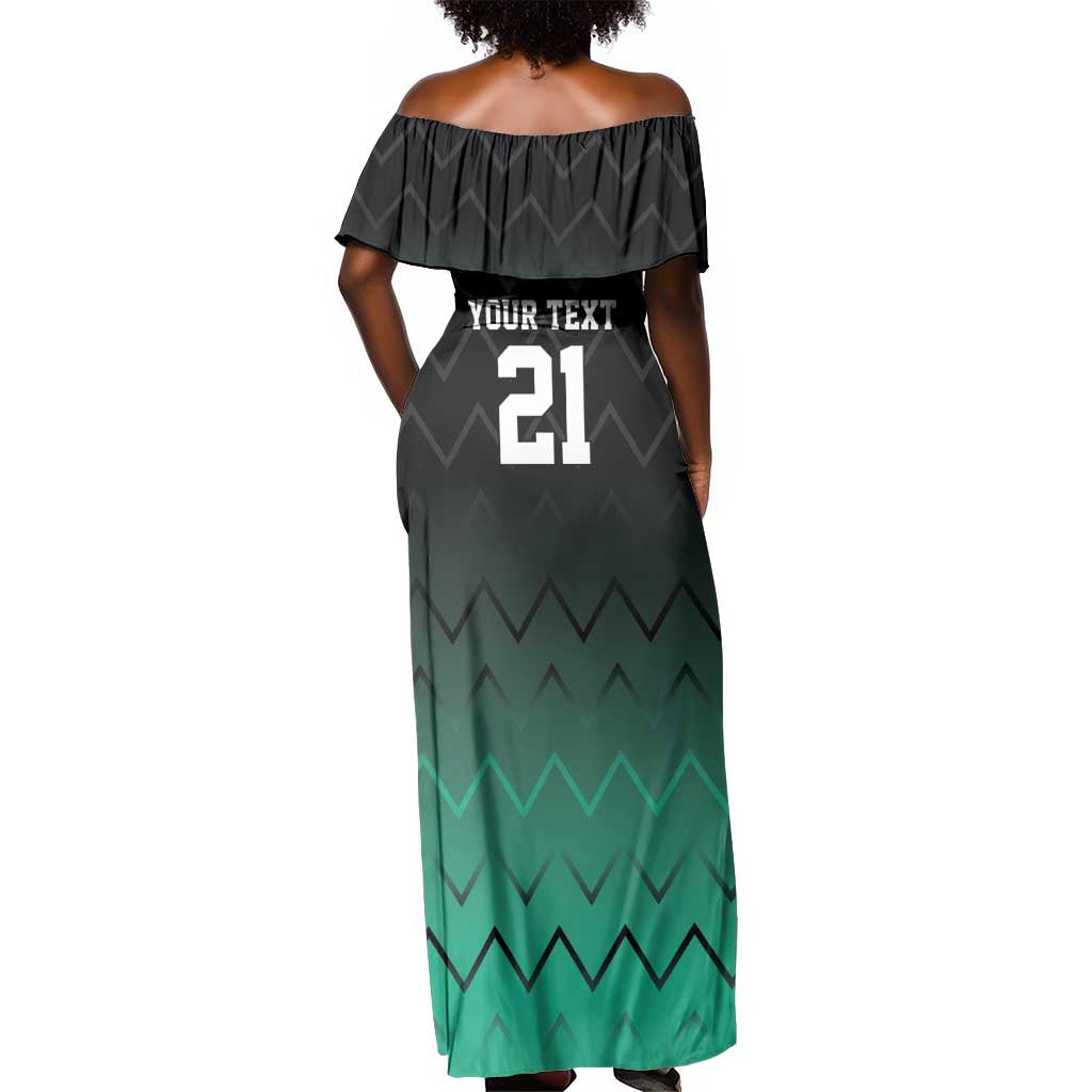 Custom Football African Tanzania Off Shoulder Maxi Dress Retro 2023-24 Tanzania History - African Pride