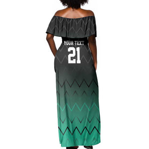 Custom Football African Tanzania Off Shoulder Maxi Dress Retro 2023-24 Tanzania History - African Pride