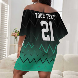 Custom Football African Tanzania Off Shoulder Short Dress Retro 2023-24 Tanzania History - African Pride