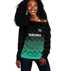 Custom Football African Tanzania Off Shoulder Sweater Retro 2023-24 Tanzania History - African Pride