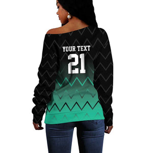 Custom Football African Tanzania Off Shoulder Sweater Retro 2023-24 Tanzania History - African Pride