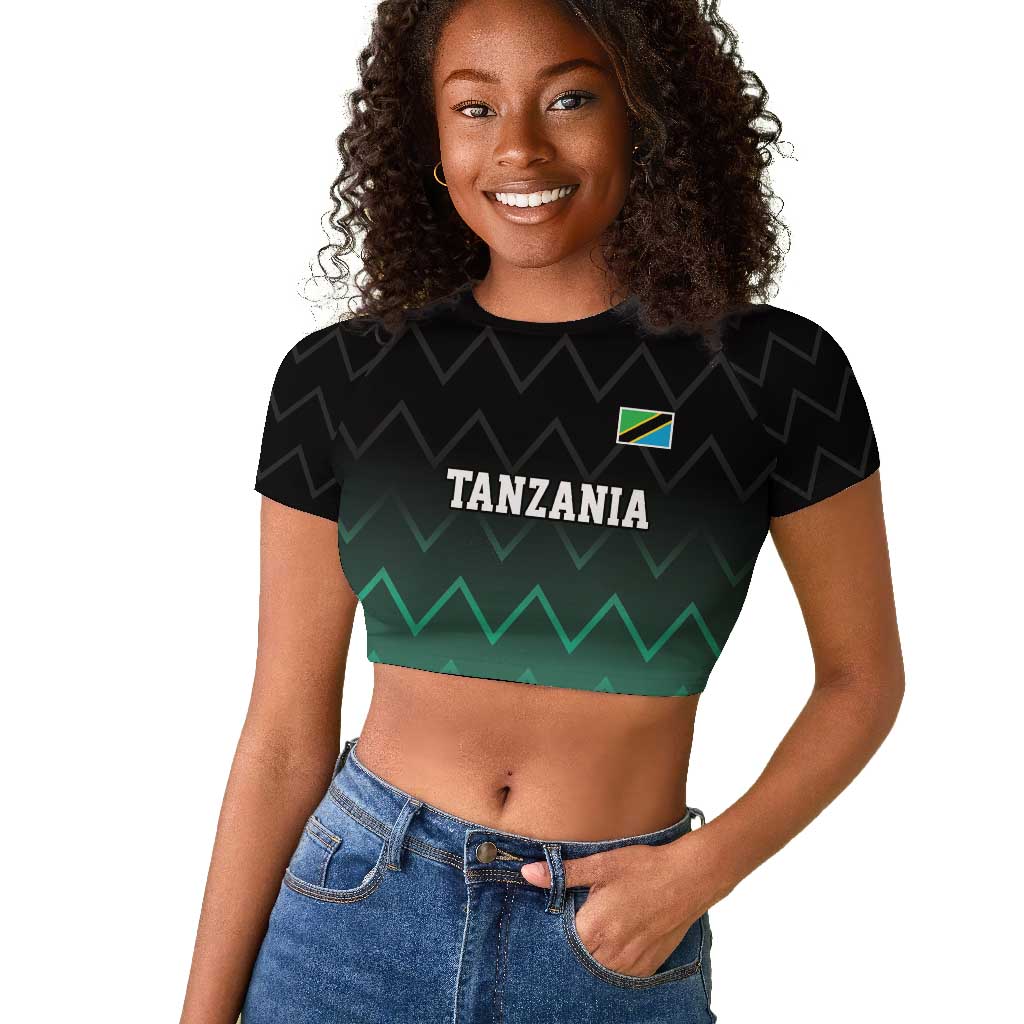 Custom Football African Tanzania Raglan Cropped T shirt Retro 2023-24 Tanzania History - African Pride