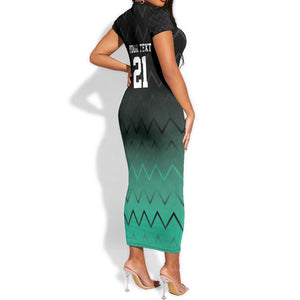 Custom Football African Tanzania Short Sleeve Bodycon Dress Retro 2023-24 Tanzania History - African Pride