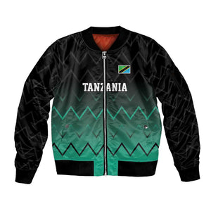 Custom Football African Tanzania Sleeve Zip Bomber Jacket Retro 2023-24 Tanzania History - African Pride
