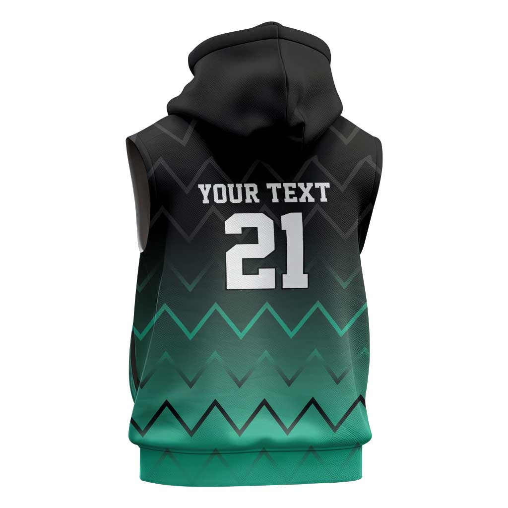 Custom Football African Tanzania Sleeveless Zip Hoodie Retro 2023-24 Tanzania History - African Pride