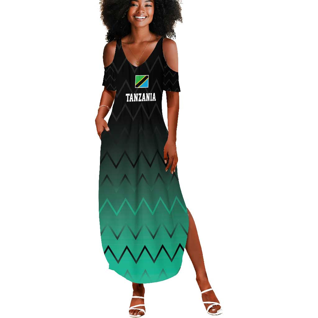 Custom Football African Tanzania Summer Maxi Dress Retro 2023-24 Tanzania History - African Pride