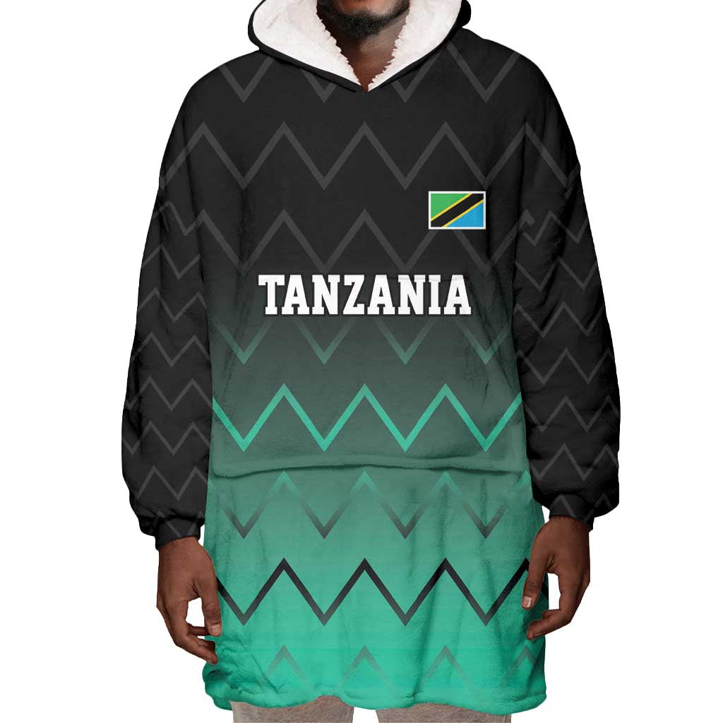 Custom Football African Tanzania Wearable Blanket Hoodie Retro 2023-24 Tanzania History - African Pride