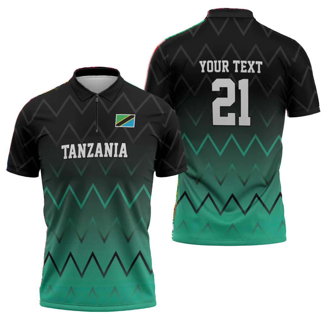 Custom Football African Tanzania Zipper Polo Shirt Retro 2023-24 Tanzania History