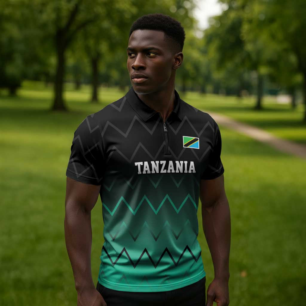 Custom Football African Tanzania Zipper Polo Shirt Retro 2023-24 Tanzania History