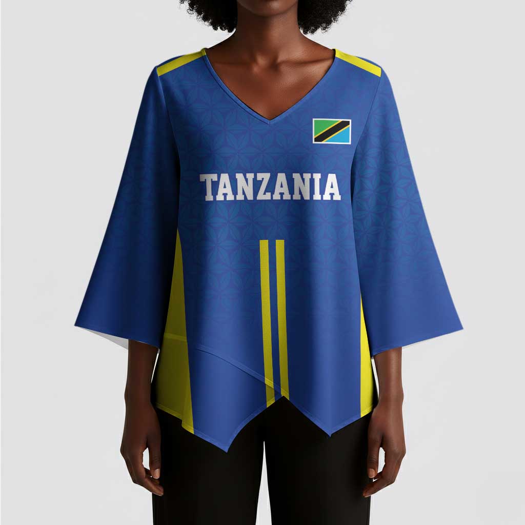 Custom Football African Tanzania Kimono Sleeve Blouse Taifa Stars Go Champion