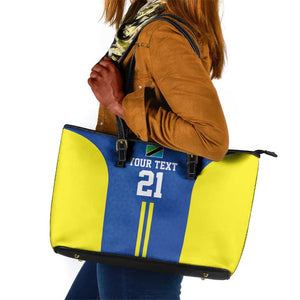 Custom Football African Tanzania Leather Tote Bag Taifa Stars Go Champion - African Pride