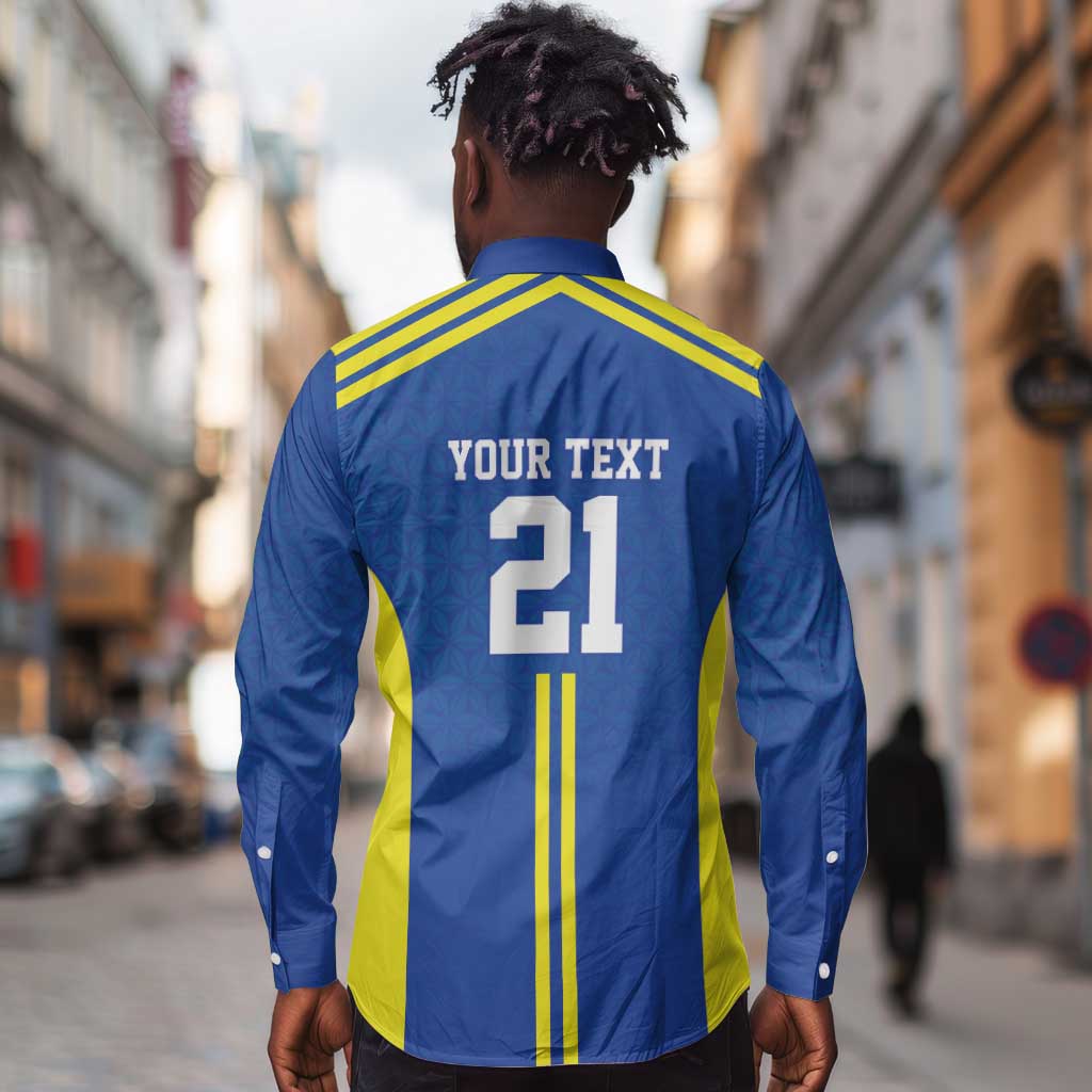 Custom Football African Tanzania Long Sleeve Button Shirt Taifa Stars Go Champion - African Pride