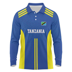 Custom Football African Tanzania Long Sleeve Polo Shirt Taifa Stars Go Champion - African Pride