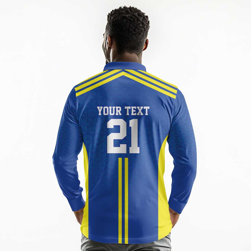 Custom Football African Tanzania Long Sleeve Polo Shirt Taifa Stars Go Champion - African Pride
