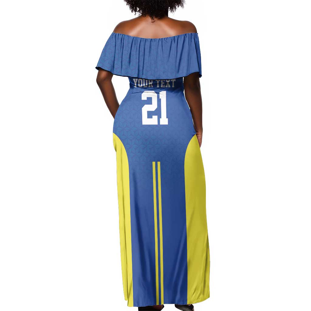Custom Football African Tanzania Off Shoulder Maxi Dress Taifa Stars Go Champion - African Pride