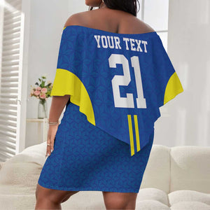 Custom Football African Tanzania Off Shoulder Short Dress Taifa Stars Go Champion - African Pride