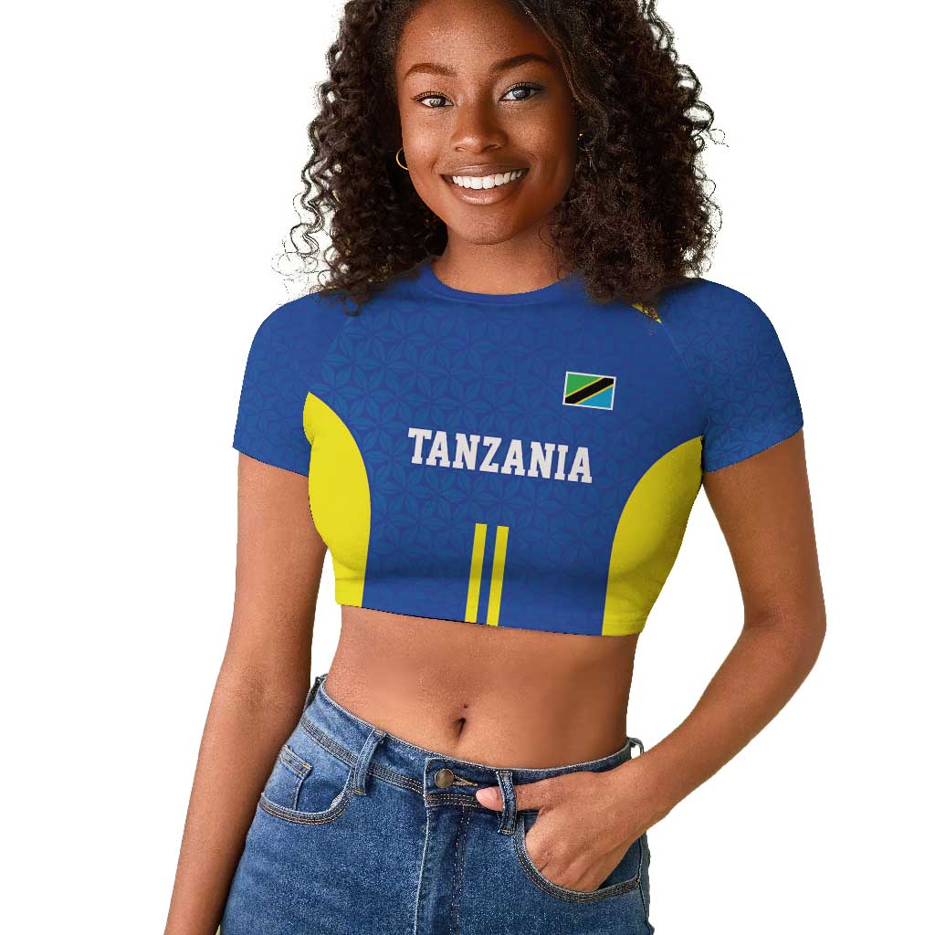 Custom Football African Tanzania Raglan Cropped T shirt Taifa Stars Go Champion - African Pride