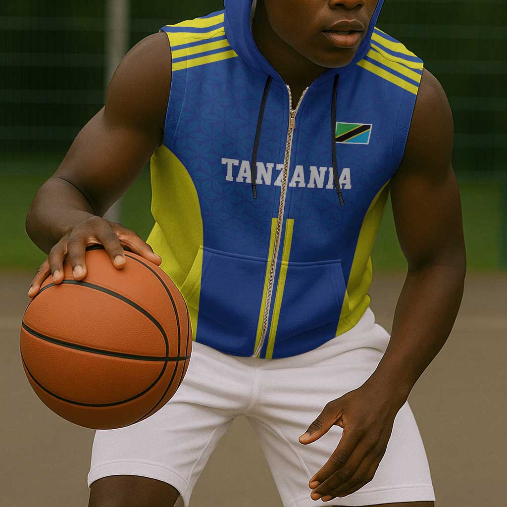 Custom Football African Tanzania Sleeveless Zip Hoodie Taifa Stars Go Champion - African Pride
