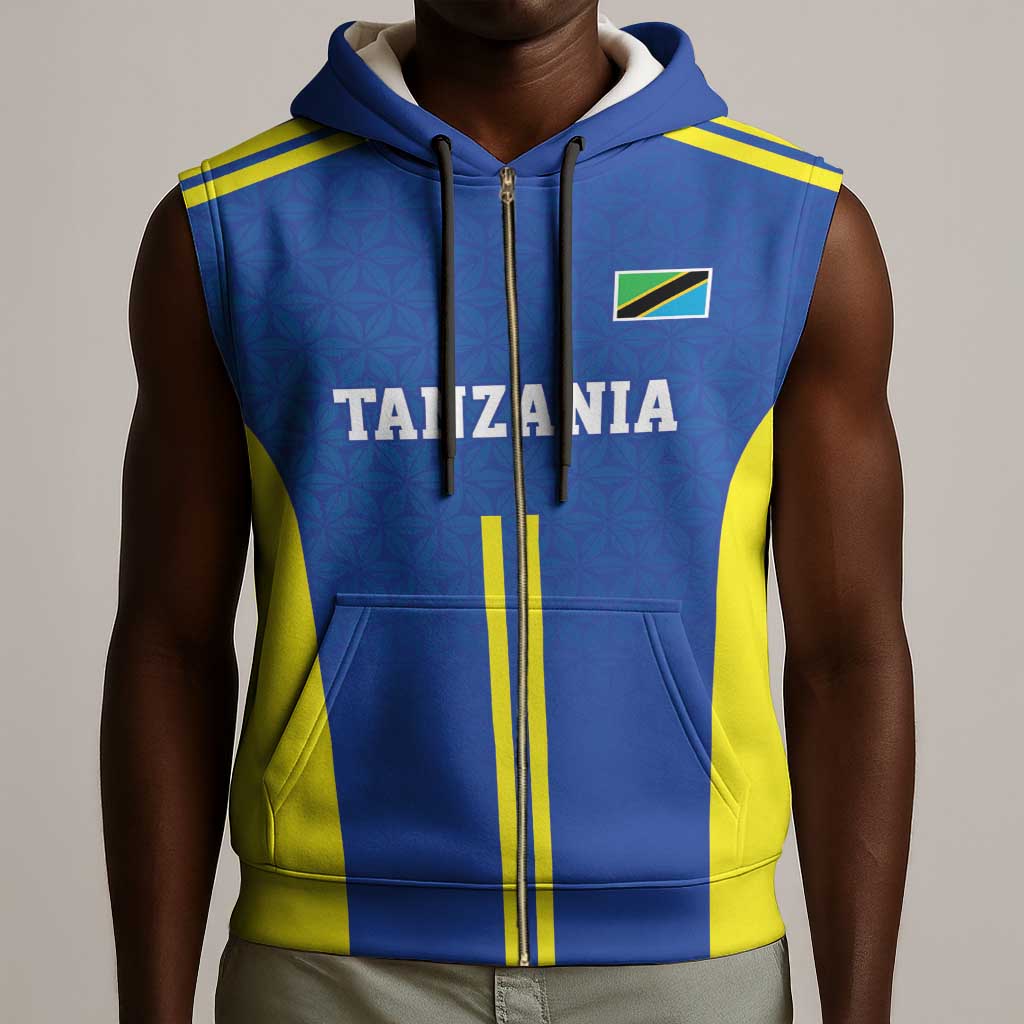 Custom Football African Tanzania Sleeveless Zip Hoodie Taifa Stars Go Champion - African Pride