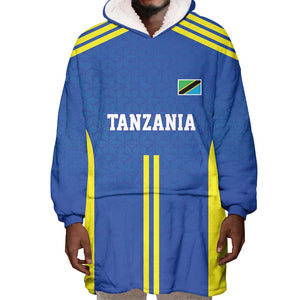 Custom Football African Tanzania Wearable Blanket Hoodie Taifa Stars Go Champion - African Pride