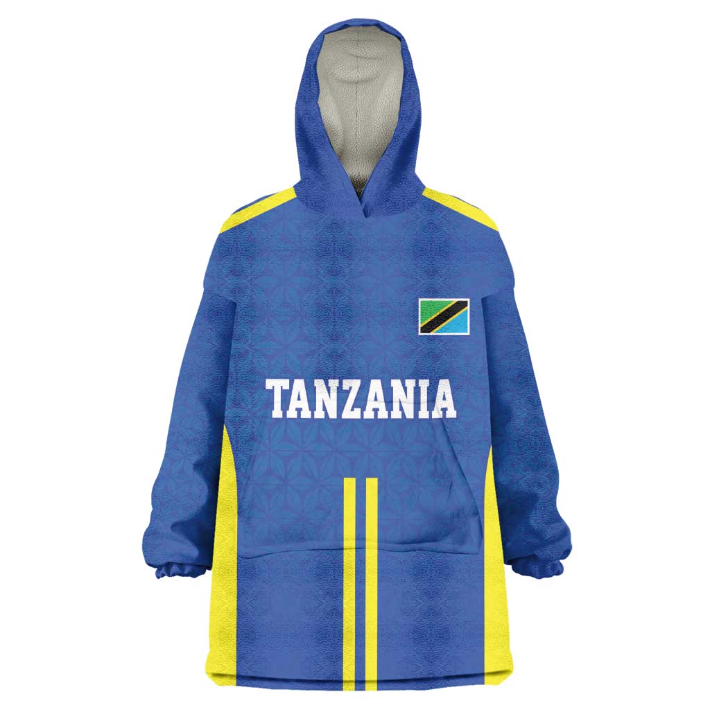 Custom Football African Tanzania Wearable Blanket Hoodie Taifa Stars Go Champion - African Pride