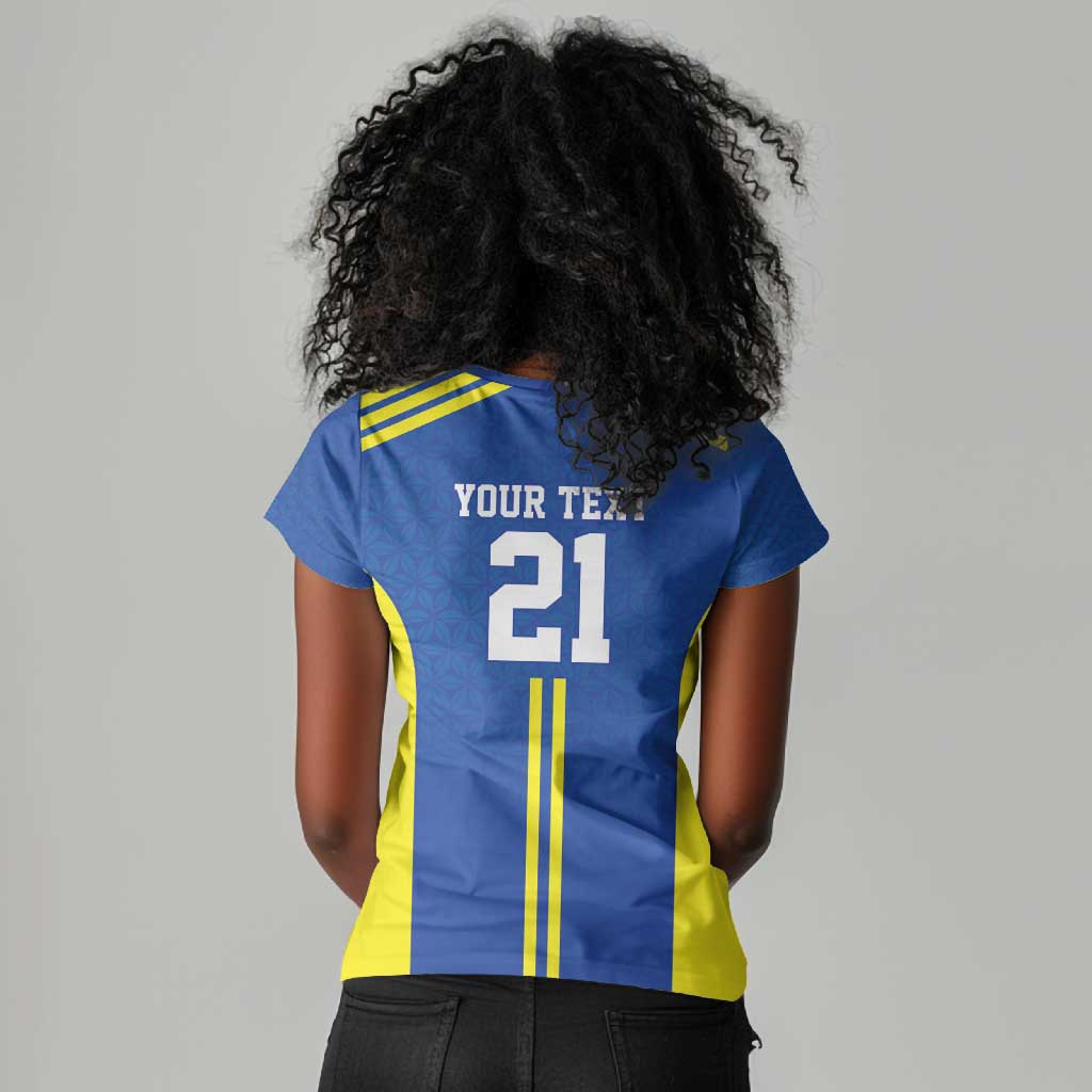 Custom Football African Tanzania Women V-Neck T-Shirt Taifa Stars Go Champion - African Pride