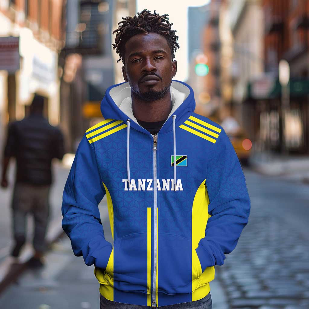 Custom Football African Tanzania Zip Hoodie Taifa Stars Go Champion - African Pride