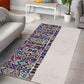 African Ndebele Art Patterns Area Rug Beige Half Style