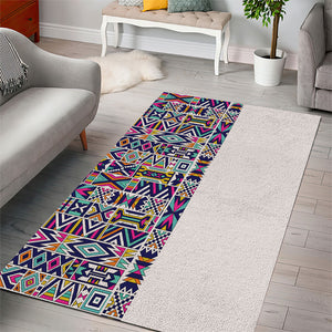 African Ndebele Art Patterns Area Rug Beige Half Style
