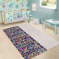 African Ndebele Art Patterns Area Rug Beige Half Style