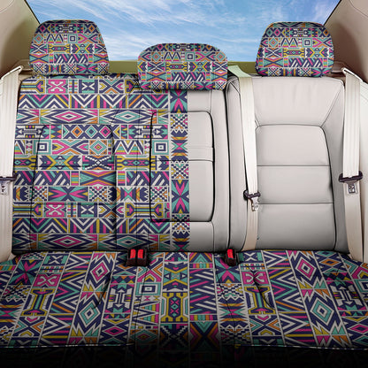 African Ndebele Art Patterns Back Car Seat Cover Beige Half Style