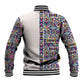 African Ndebele Art Patterns Baseball Jacket Beige Half Style