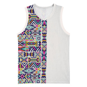 African Ndebele Art Patterns Basketball Jersey Beige Half Style