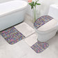 African Ndebele Art Patterns Bathroom Set Beige Half Style