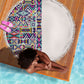 African Ndebele Art Patterns Beach Blanket Beige Half Style