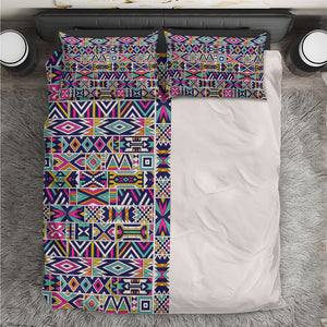 African Ndebele Art Patterns Bedding Set Beige Half Style