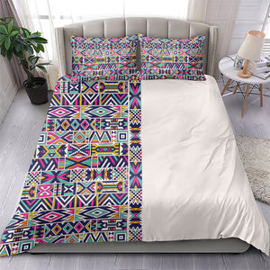 African Ndebele Art Patterns Bedding Set Beige Half Style