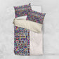 African Ndebele Art Patterns Bedding Set Beige Half Style