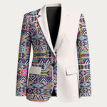 African Ndebele Art Patterns Blazer Beige Half Style