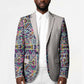 African Ndebele Art Patterns Blazer Beige Half Style