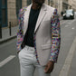 African Ndebele Art Patterns Blazer Beige Half Style