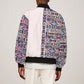 African Ndebele Art Patterns Bomber Jacket Beige Half Style