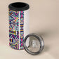 African Ndebele Art Patterns 4 in 1 Can Cooler Tumbler Beige Half Style