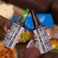 African Ndebele Art Patterns 4 in 1 Can Cooler Tumbler Beige Half Style