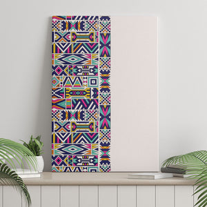 African Ndebele Art Patterns Canvas Wall Art Beige Half Style