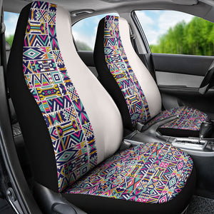 African Ndebele Art Patterns Car Seat Cover Beige Half Style